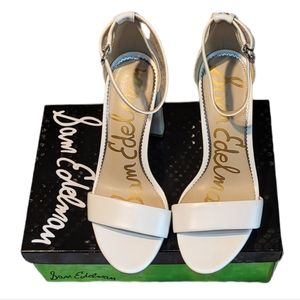 Sam Edelman White Leather Yaro Sandals Size 8 New In Box